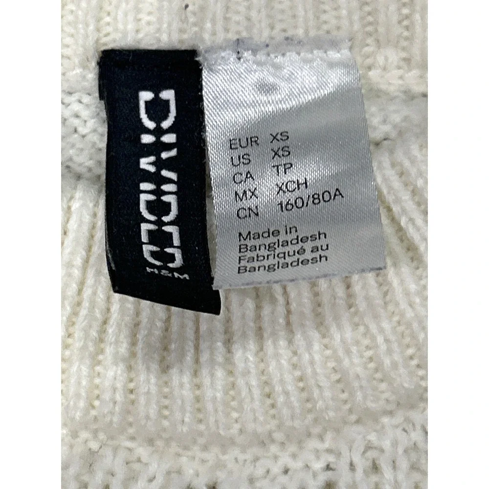 Divided‎ H M Cream Crochet Knit Cropped Sweater Size XS